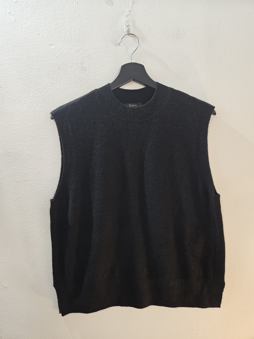 Quince Mongolian Cashmere Mockneck Crew Neck Tank Top